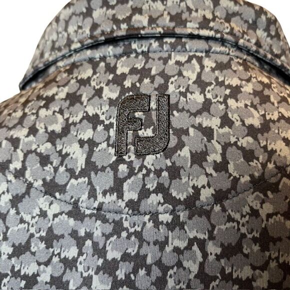 FootJoy FJ Golf Polo Black Gray Geometric with Lighthouse Performance Size Small - Picture 4 of 10